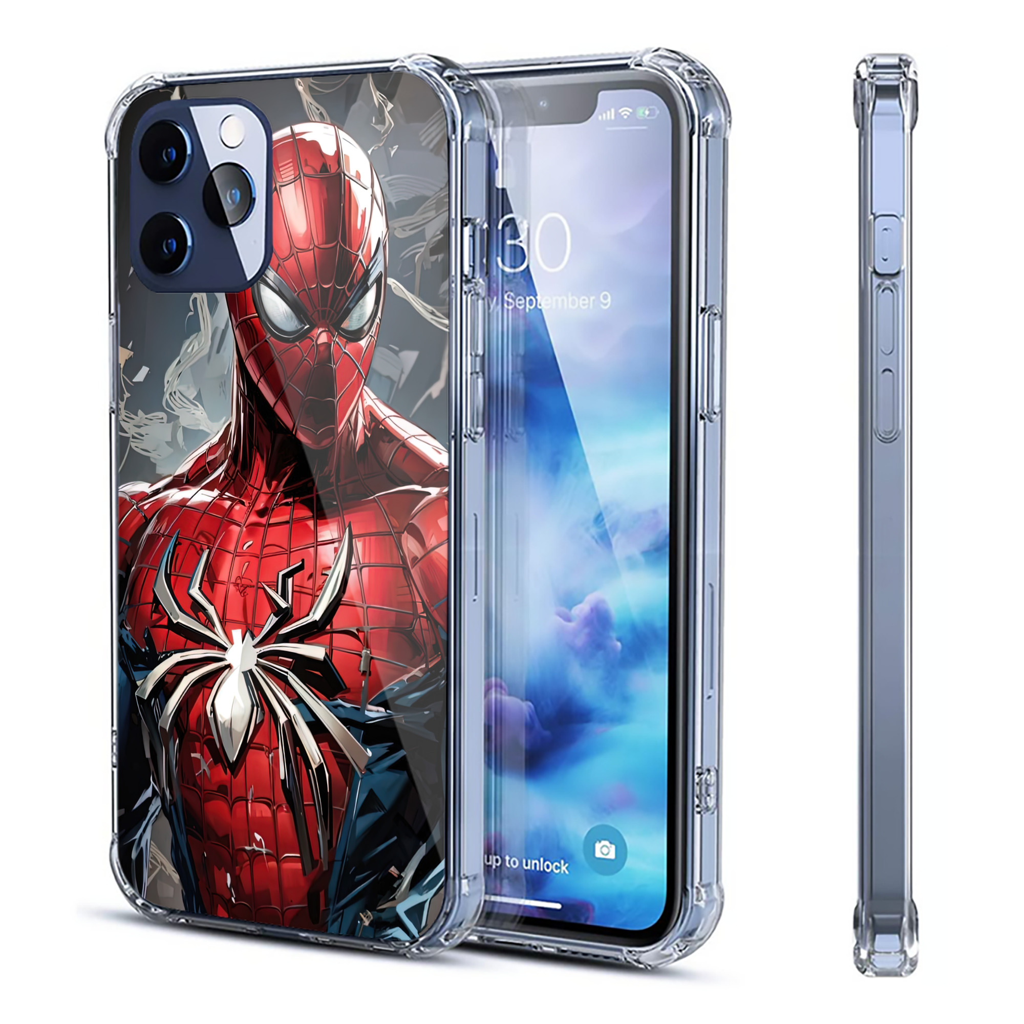 （画像用） Spider Man スパイダーマン 【iPhone 12シリーズ対応】透明スマホケース（クリアソフトケース）